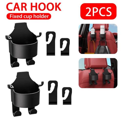 Car Seat Headrest Hook Hanger Storage Organizer Universal With Cup Holder Water Cup Holder For Handbag Car Accessories