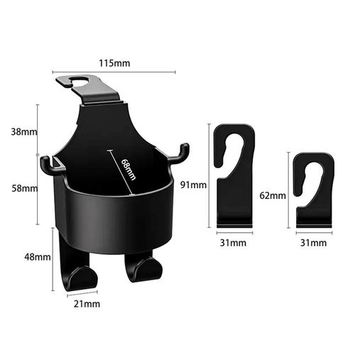 Car Seat Headrest Hook Hanger Storage Organizer Universal With Cup Holder Water Cup Holder For Handbag Car Accessories