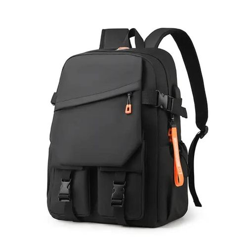 Heavy Duty Designer Bag With Free Watch- Black (Design May Vary)