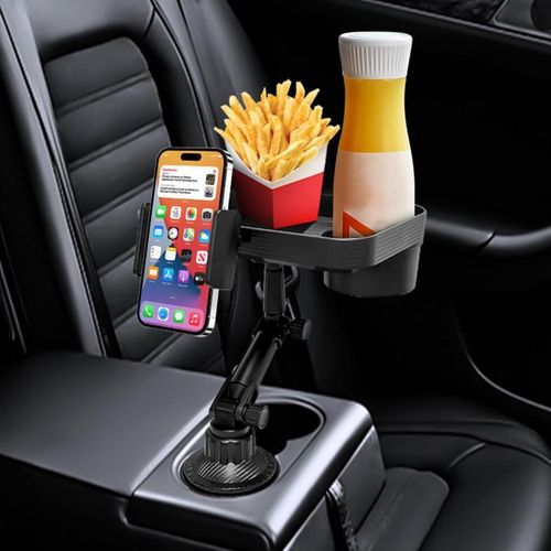 Coffee Table For Car Car Meal Tray Car Dining Tray With Cup Holder Mobile Phone Holder Space-Saving Solution For On-The-Go