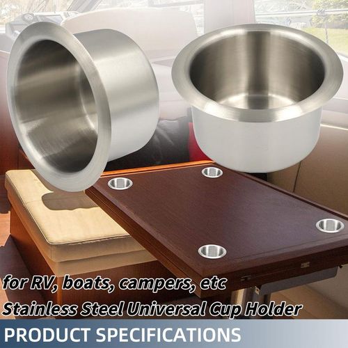 Stainless Steel Cup Drink Holder 68/85/90mm Portable Durable Cup For Marine Boat Rv Camper Table