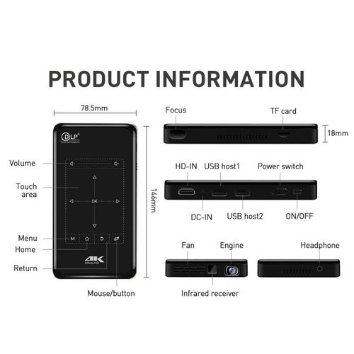 Portable 4K Ultra HD DLP Mini Smart Projector