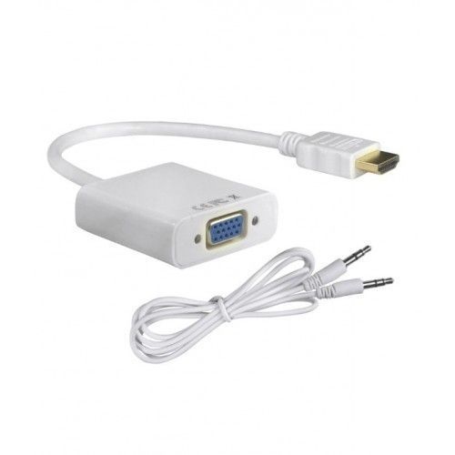 HDMI to VGA Converter with Aux Cable - White