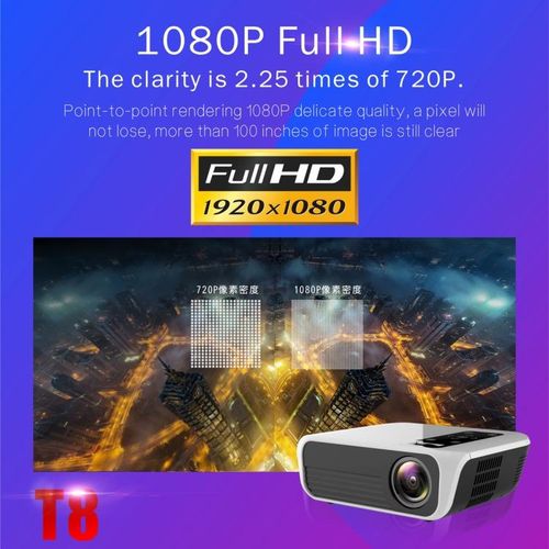 T8 1920x1080 Mini LED Projector, Android Version