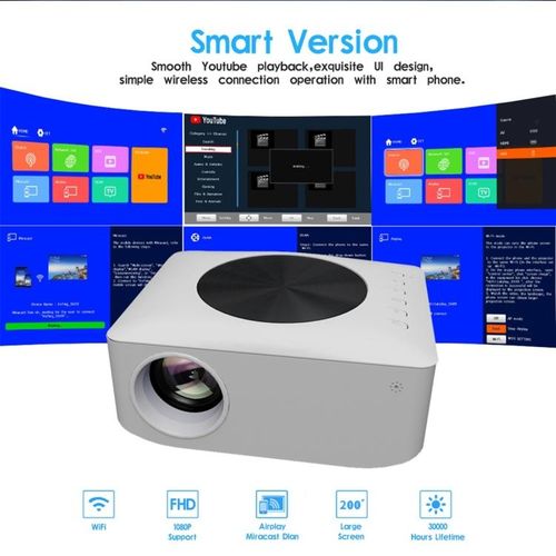 Mini LCD LED Smart Projector, Plug Tpye:EU Plug