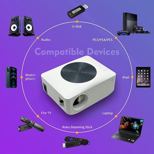 Mini LCD LED Smart Projector, Plug Tpye:EU Plug