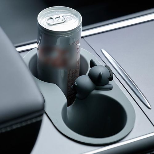 Cartoon Circular Cup Slot Sleeve For Tesla Model 3 Y Central Control Card Slot Fixed Limiter Car Water Cup Holder Car Interior