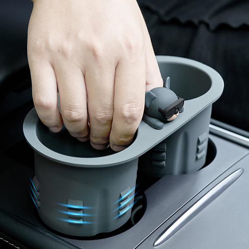 Cartoon Circular Cup Slot Sleeve For Tesla Model 3 Y Central Control Card Slot Fixed Limiter Car Water Cup Holder Car Interior