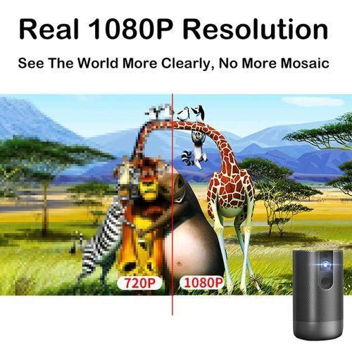 A5 1920x1080P 200 Lumens Multifunction Portable Home Theater LED HD Digital Projector With Bluetooth Speaker, Android 7.1, 2G16GB, UK Plug