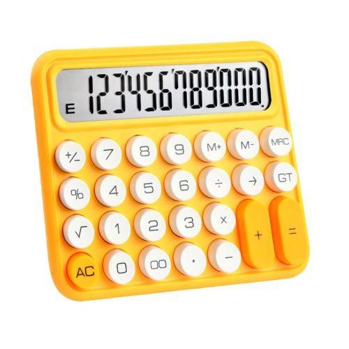 Cute Calculator 12 Digit Large LCD Display Mechanical Round