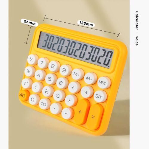 Cute Calculator 12 Digit Large LCD Display Mechanical Round