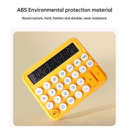 Cute Calculator 12 Digit Large LCD Display Mechanical Round