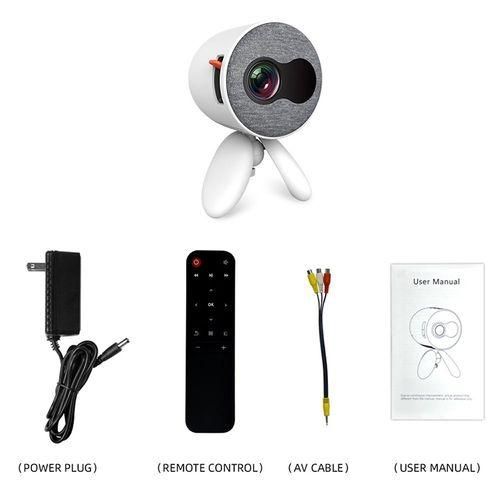 YG220 Same Screen Version Children Projector Mini LED Portable Home Speaker Projector, Plug Type:EU PlugWhite