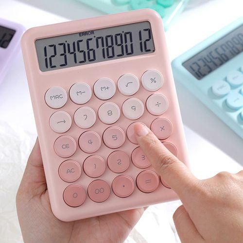 Desktop Calculator 12 Digit Large LCD Display Big Round