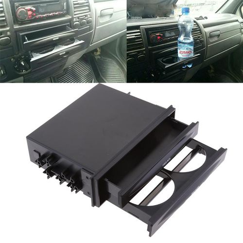 Universal Single Din Pocket Kit Car Drink Cup Holder In Dash Car One Din Audio Stereo Dashboard Pocket Car Storage Drawer Box