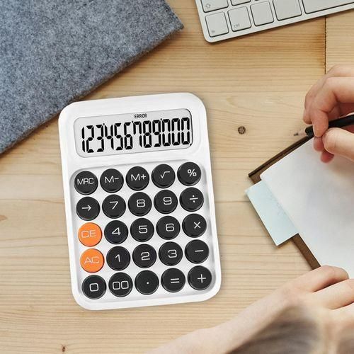 Calculator Large Display Lightweight Cute White