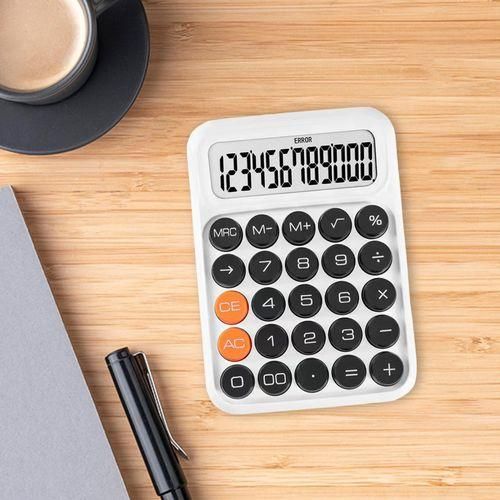 Calculator Large Display Lightweight Cute White