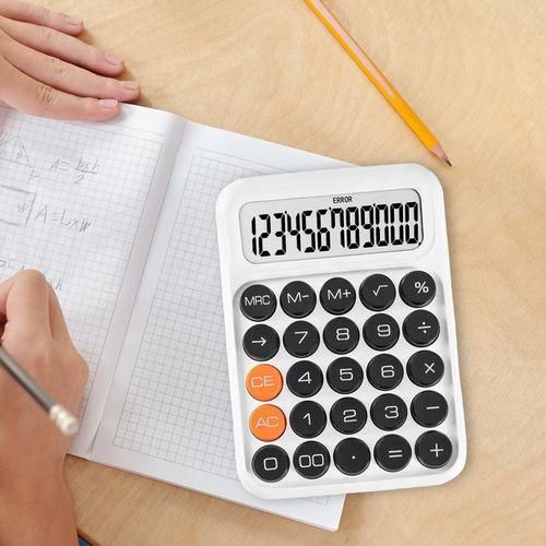 Calculator Large Display Lightweight Cute White