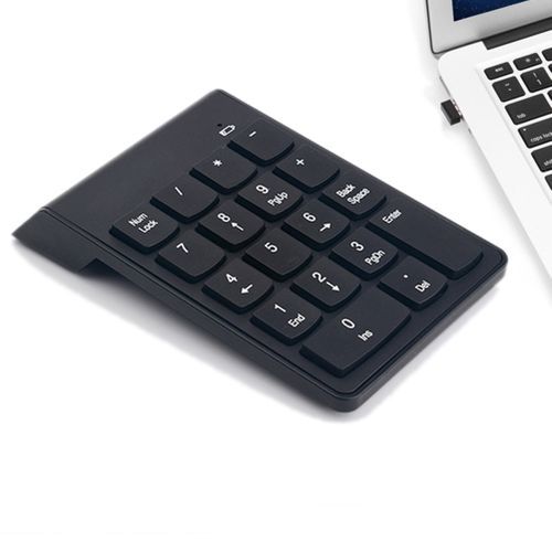 USB Numeric Keypad Wireless Number Pad 18 Keys Mini Digital Keyboard-Black