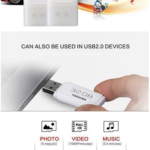 Toshiba 8GB Toshiba Trans-Memory™ U202 Flash Drive- USB3.0 - White