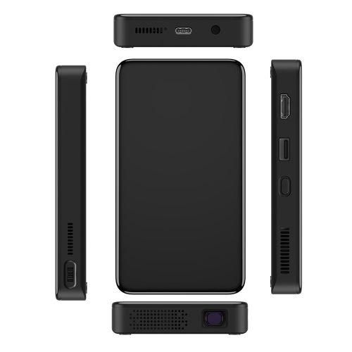 S90 DLP Android 9.0 1GB8GB 4K Mini WiFi Smart Projector, EU PlugBlack