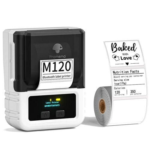 Phomemo M120 Barcode Printer Bluetooth Thermal Label Hine