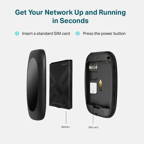 TP-Link M7200 4G LTE Open Network MiFi Router- Black