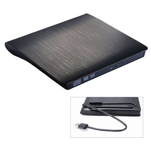 CD/DVD RW Superdrive USB 3.0 Portable Slim Rewriter Burner - Black