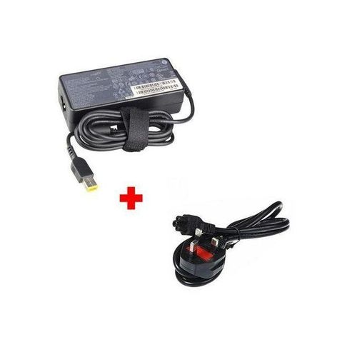 Lenovo USB Yellow Genuine Laptop Charger Slim Tip USB Yellow AC Adapter With Power Cable-Black