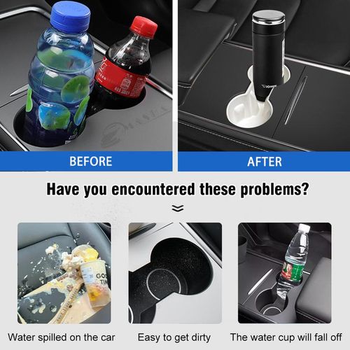 Water Cup Holder For Tesla Y 3 2021 2022 2023 Central Control Drinks Holder Rear Seat Water Cup Cover Car Interior Accessories