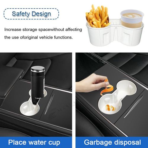 Water Cup Holder For Tesla Y 3 2021 2022 2023 Central Control Drinks Holder Rear Seat Water Cup Cover Car Interior Accessories