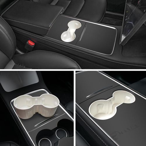 Water Cup Holder For Tesla Y 3 2021 2022 2023 Central Control Drinks Holder Rear Seat Water Cup Cover Car Interior Accessories