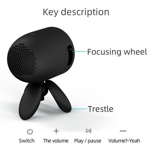 YG220 Same Screen Version Children Projector Mini LED Portable Home Speaker Projector, Plug Type:US Plug(Black)