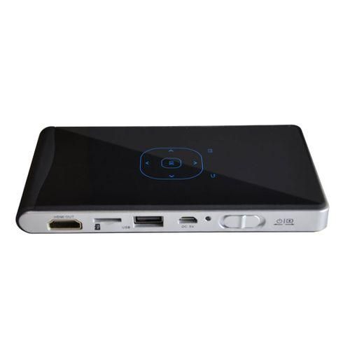 DLM100W Mini Android 4.4 60 Ansi Lumins 1080P Quad-core DLP Peak Projector(Black)