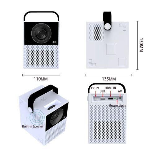 Y2 1920x1080P 100 ANSI Lumens Portable Home Theater LED HD Digital Projector, Battery Touch Control Version, Android 9.0, 2G16G, EU Plug