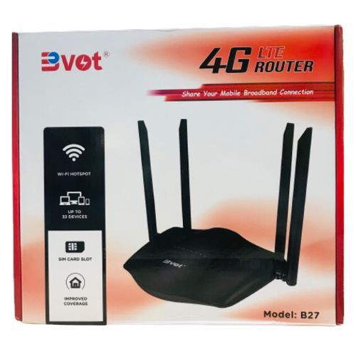 BVOT 4G LTE SimCard Router 300Mbps Open Network - Black