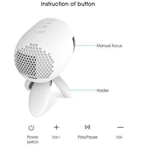 YG220 Same Screen Version Children Projector Mini LED Portable Home Speaker Projector, Plug Type:AU PlugWhite