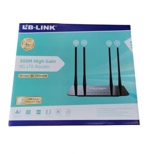 Lb Link 4G LTE WiFi Router 300Mbps With Simcard Support- Black