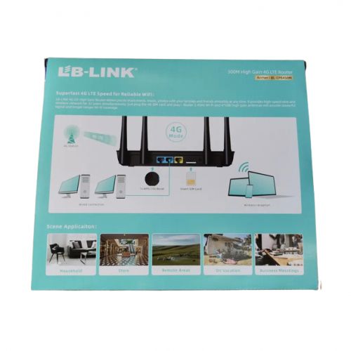 Lb Link 4G LTE WiFi Router 300Mbps With Simcard Support- Black