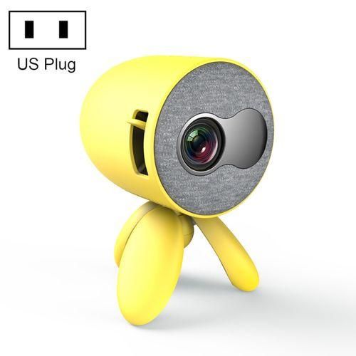 YG220 Same Screen Version Children Projector Mini LED Portable Home Speaker Projector, Plug Type:US PlugYellow