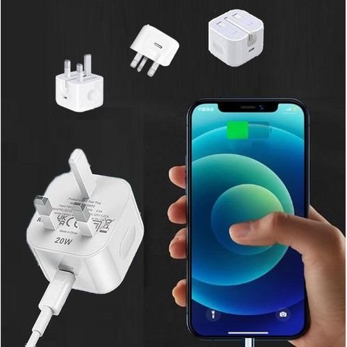 Apple  20W Type-C To Lightning Fast Power Adapter And Cable, -White