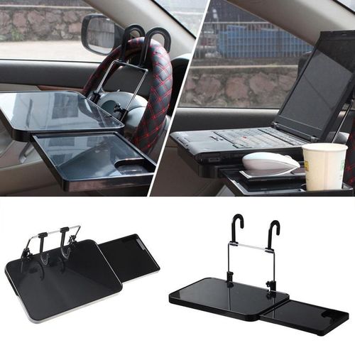 Steering Wheel Auto Drinks Holder Universal Foldable Car Table Lap Desk Computer Rack Shelf With Drawer Hook