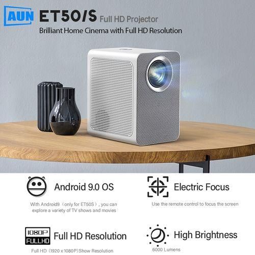 ET50 4 Inch 180 Lumens 1920x1080P Smart LED Mini Projector, Plug Type:UK PlugWhite