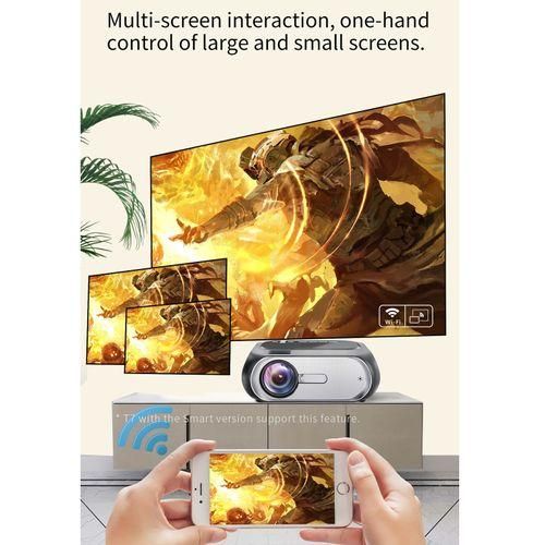 T7i 720P 200 ANSI Home Theater LED HD Digital Projector, Same Screen Version, UK PlugSilver Grey
