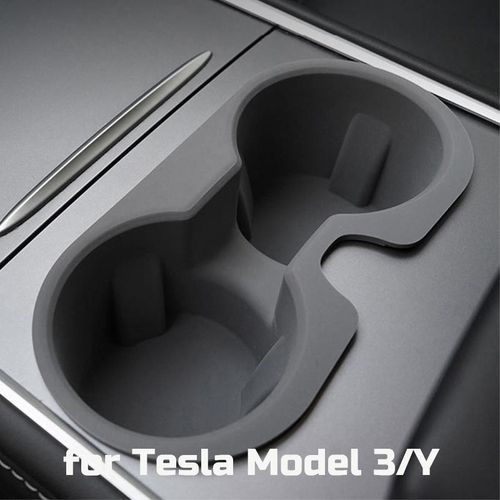 Car Drink Holder For Tesla Model Y 3 Tpe Waterproof Central Control Insert Double Water Cup Bottle Stand Cover Accessories