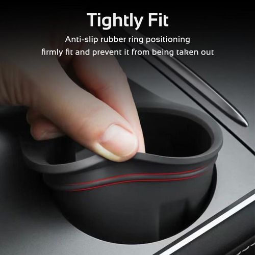Car Drink Holder For Tesla Model Y 3 Tpe Waterproof Central Control Insert Double Water Cup Bottle Stand Cover Accessories
