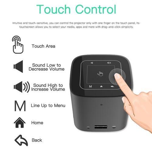 S12 50 ANSI Lumen 1920x1080P Android 7.1 HD Bluetooth 4.1 WiFi Smart 3D Projector, 1G16GBlack