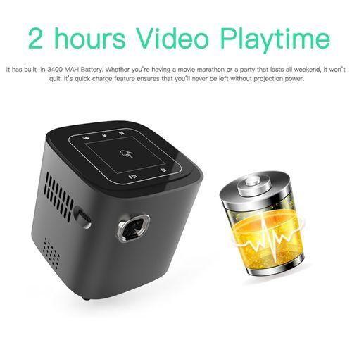 S12 50 ANSI Lumen 1920x1080P Android 7.1 HD Bluetooth 4.1 WiFi Smart 3D Projector, 1G16GBlack