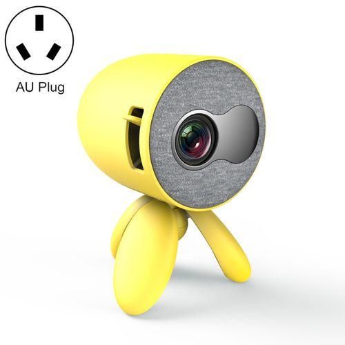 YG220 Same Screen Version Children Projector Mini LED Portable Home Speaker Projector, Plug Type:AU PlugYellow