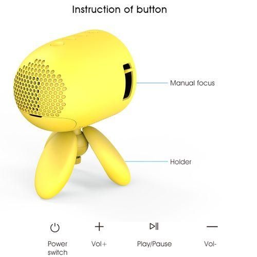 YG220 Same Screen Version Children Projector Mini LED Portable Home Speaker Projector, Plug Type:AU PlugYellow